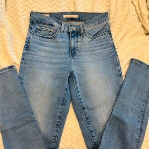 Levi's Blue Skinny Jeans with Distressed Wash